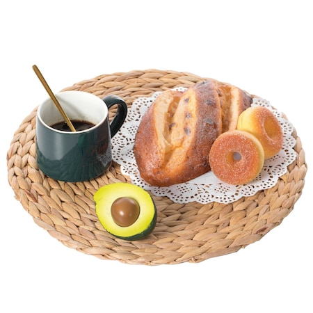 Vintiquewise 15 Decorative Weave Water Hyacinth Round Mat Charger Plates for Dining Table QI003915-15